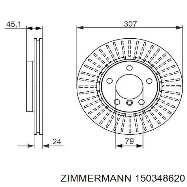 Купить 150348620 Zimmermann Ротор тормозной
