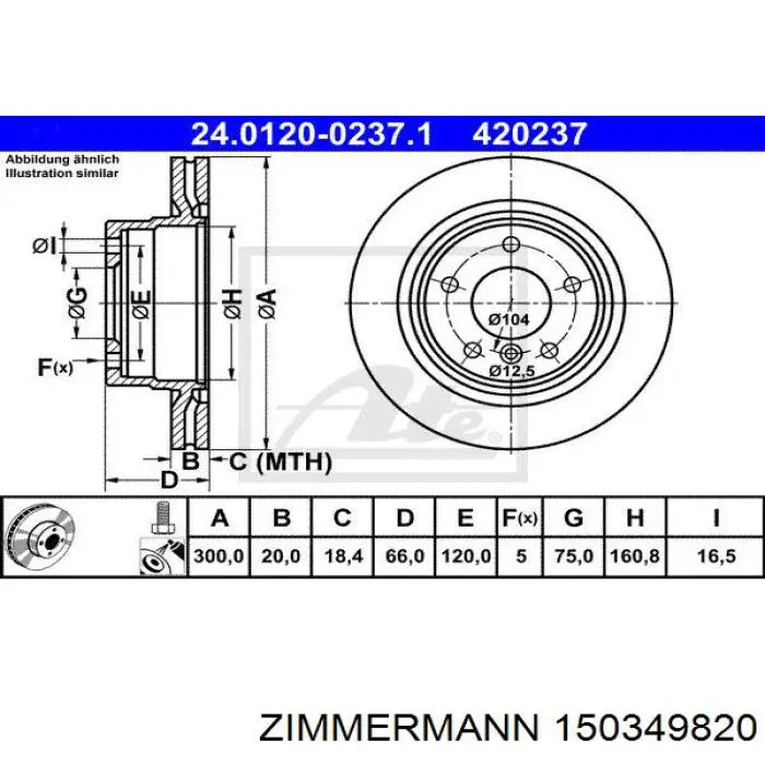 Тормозные диски 150349820 Zimmermann