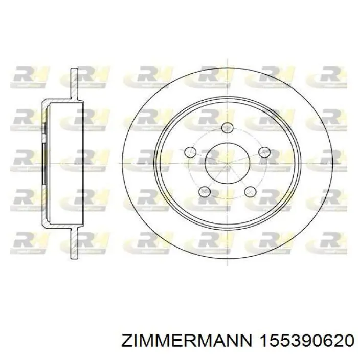 Задний тормозной диск Zimmermann 155390620 цена, от 34.03 USD