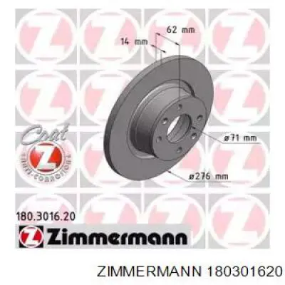 Тормозные диски 180301620 Zimmermann