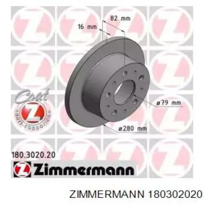 180302020 Zimmermann disco do freio traseiro