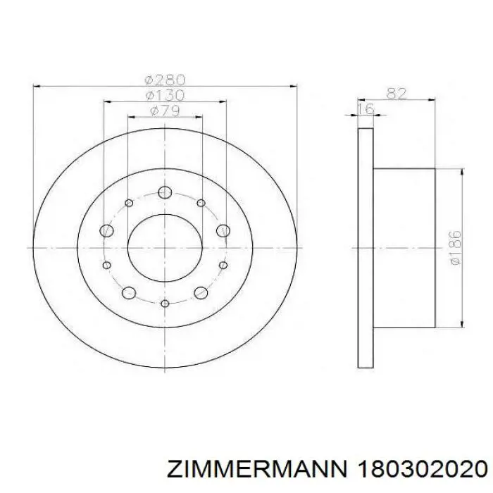 Задний тормозной диск Zimmermann 180302020 цена, от 52.10 USD