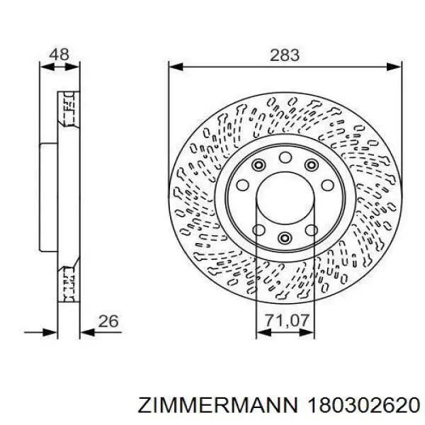 Передние тормозные диски 180302620 Zimmermann