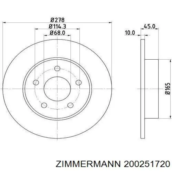 200251720 Zimmermann Дисковый тормоз