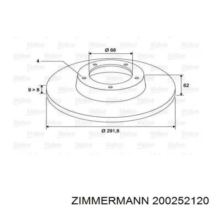 Тормозные диски 200252120 Zimmermann