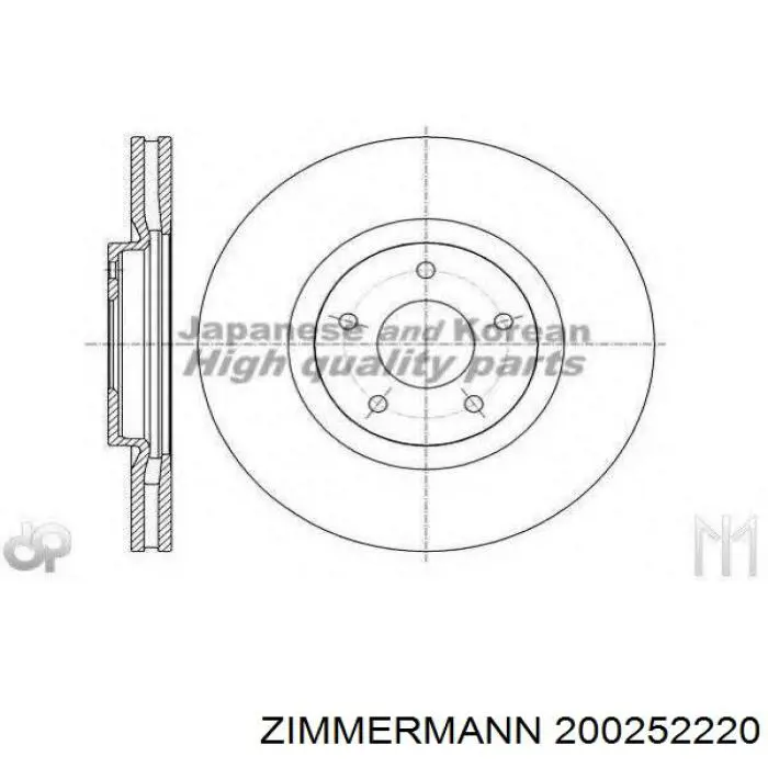 200252220 Zimmermann Диск тормозной передний