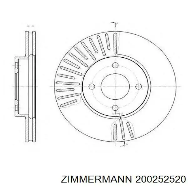 Купить 200252520 Zimmermann Ротор тормозной