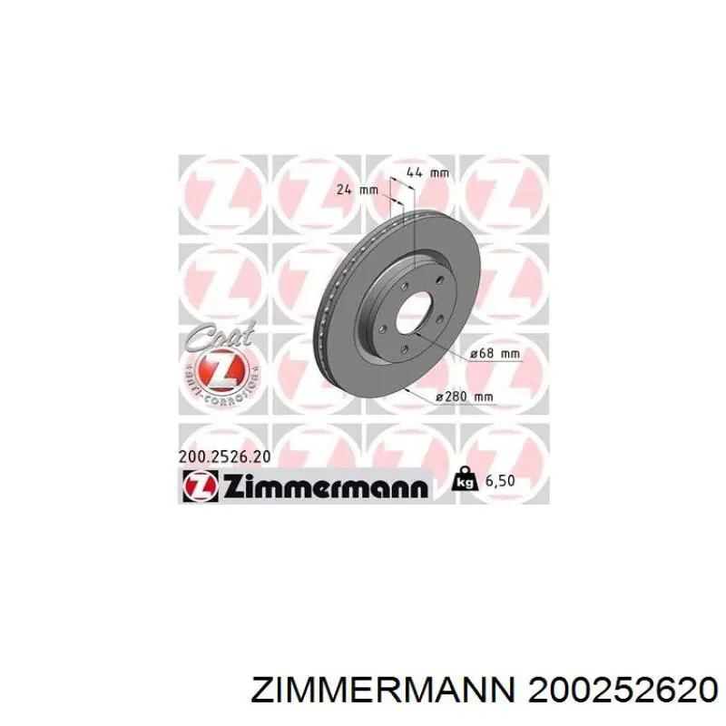 Тормоз дисковый передний Zimmermann 200252620 цена, от 56.47 USD