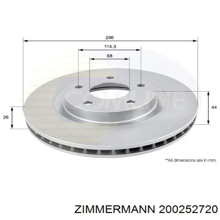 Купить 200252720 Zimmermann Ротор тормозной