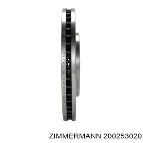 Передние тормозные диски 200253020 Zimmermann