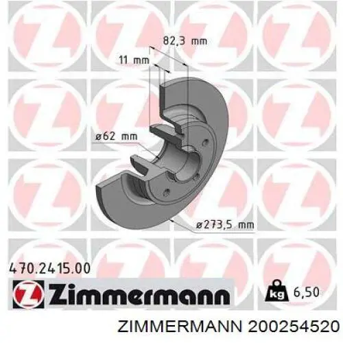Передний тормозной диск Zimmermann 200254520