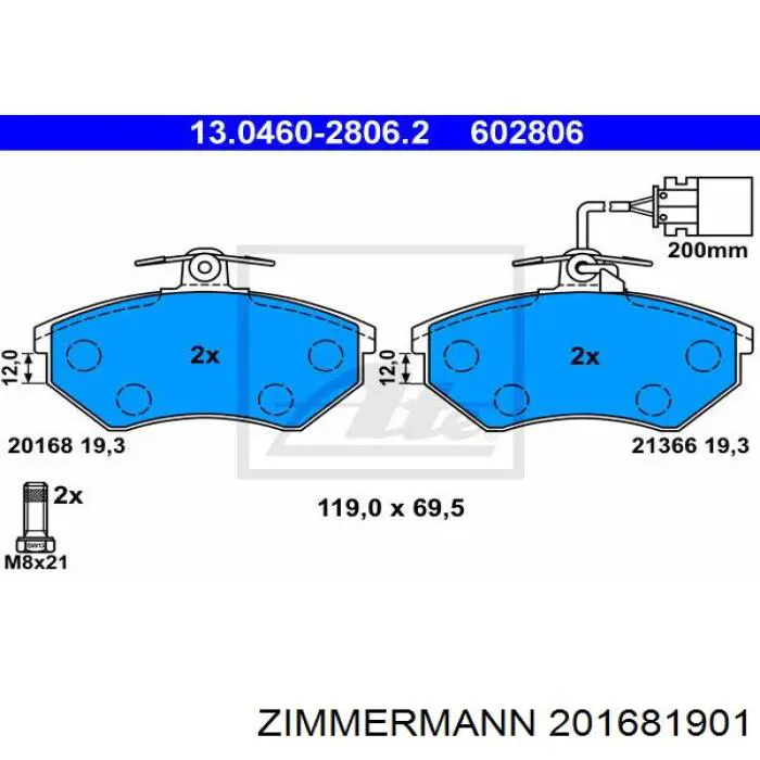 Колодки Zimmermann 201681901 цена, от 14.79 USD