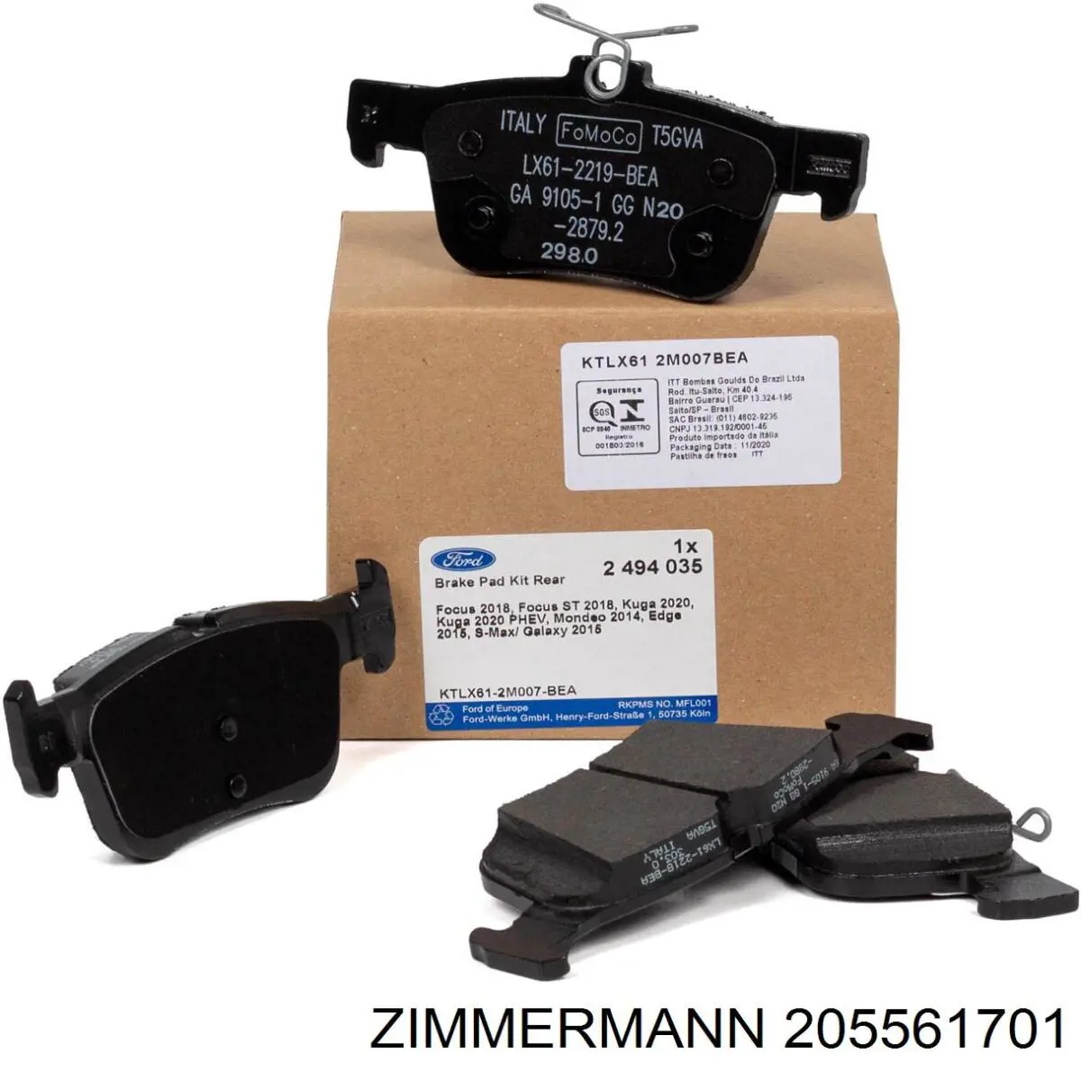 Купить 205561701 Zimmermann Колодки тормозные