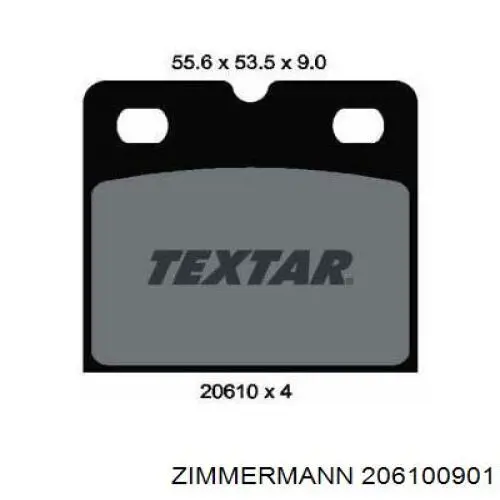 Купить 206100901 Zimmermann Колодки тормозные задние, дисковые