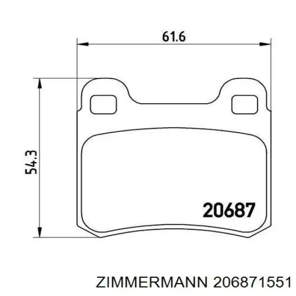 Задние дисковые колодки Zimmermann 206871551