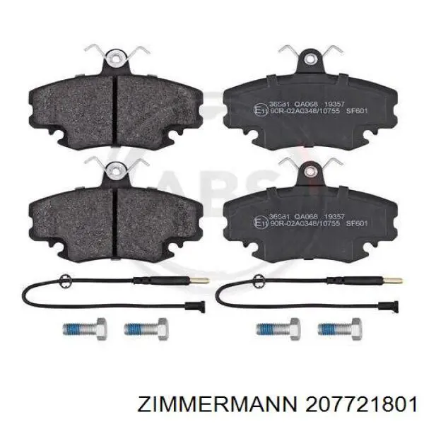 20772.180.1 Zimmermann колодки тормозные передние дисковые