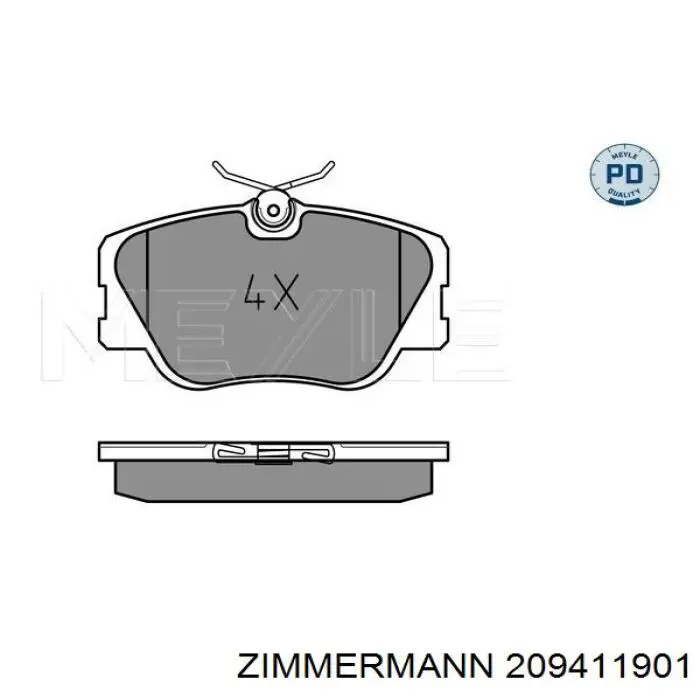 209411901 Zimmermann передние тормозные колодки