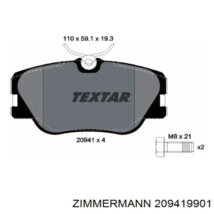 Тормозные колодки Zimmermann 209419901