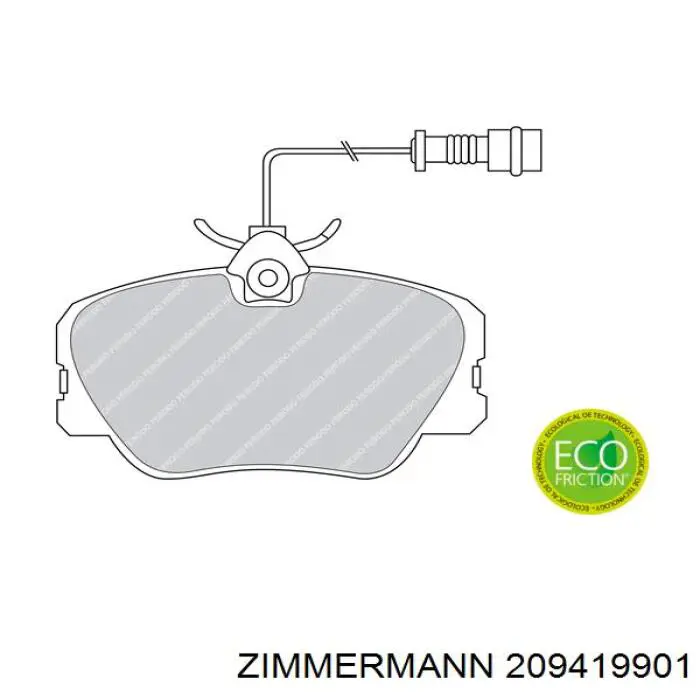 Передние тормозные колодки 209419901 Zimmermann