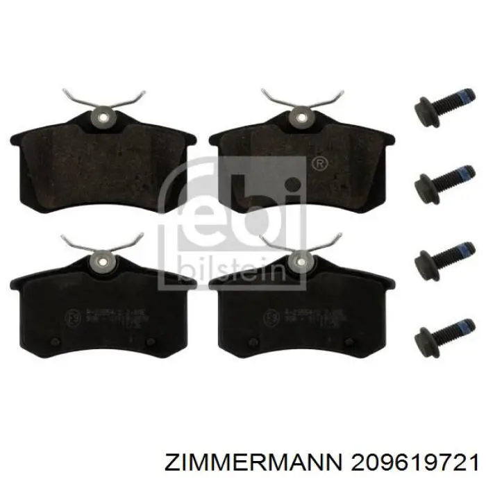 Купить 209619721 Zimmermann Колодки тормозные задние, дисковые