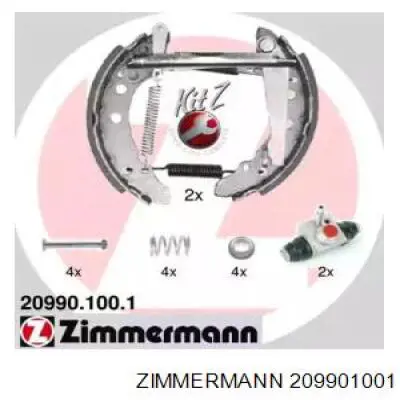 20990.100.1 Zimmermann колодки тормозные задние барабанные, в сборе с цилиндрами, комплект