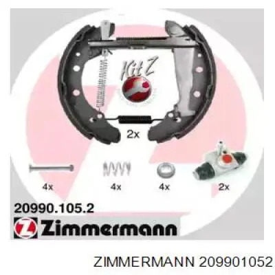209901052 Zimmermann колодки тормозные задние барабанные