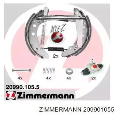 Колодки тормозные задние барабанные, в сборе с цилиндрами, комплект Zimmermann 209901055