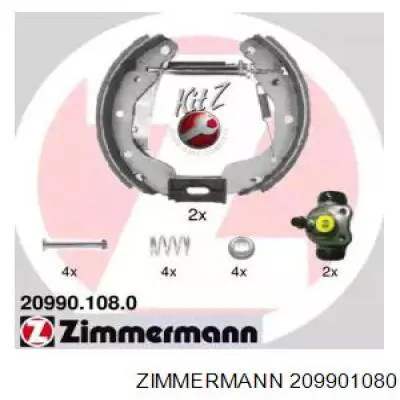 209901080 Zimmermann колодки тормозные задние барабанные, в сборе с цилиндрами, комплект