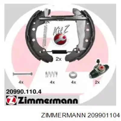 20990.110.4 Zimmermann колодки тормозные задние барабанные