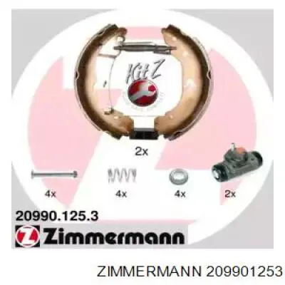 209901253 Zimmermann колодки тормозные задние барабанные, в сборе с цилиндрами, комплект