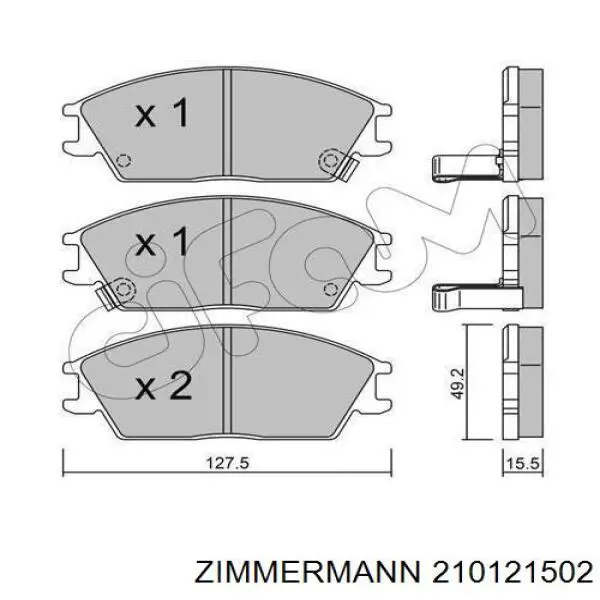 Купить 210121502 Zimmermann Колодки тормозные