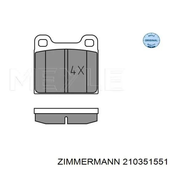 Задние тормозные колодки 210351551 Zimmermann