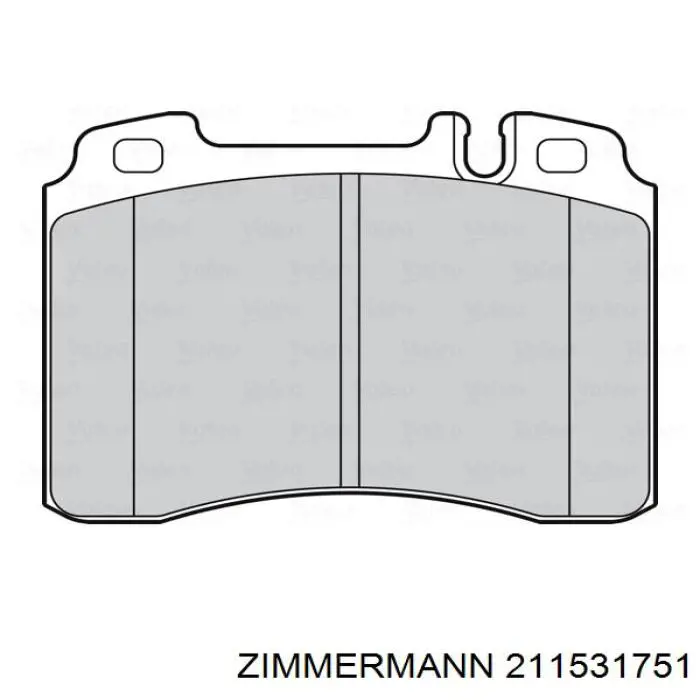 Тормозные колодки Zimmermann 211531751