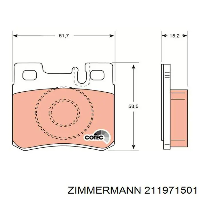 Задние дисковые колодки Zimmermann 211971501