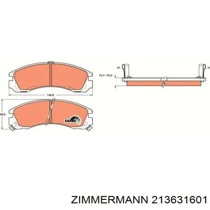 Передние тормозные колодки 213631601 Zimmermann