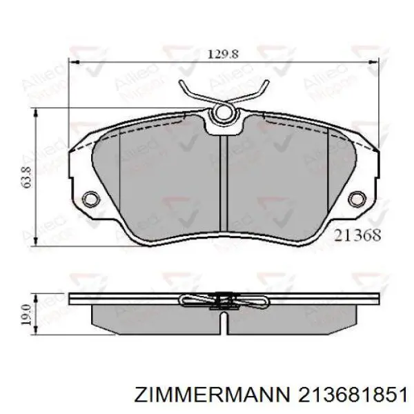 Тормозные колодки Zimmermann 213681851