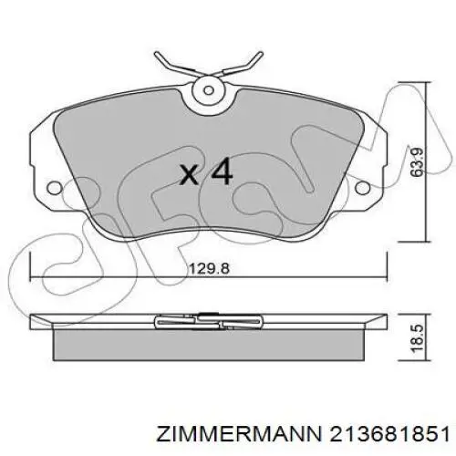 Купить 213681851 Zimmermann Колодки тормозные