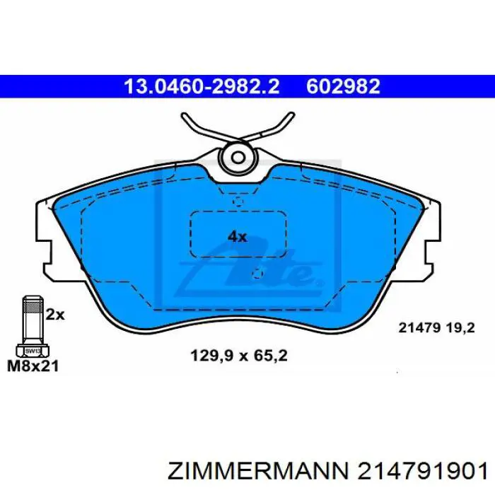 Купить 214791901 Zimmermann Колодки тормозные