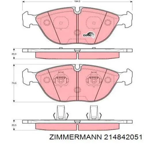 Колодки Zimmermann 214842051 цена, от 65.64 USD