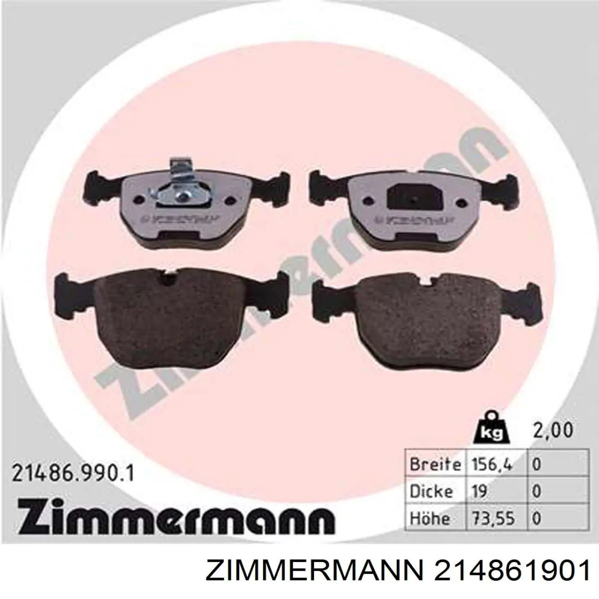 Колодки Zimmermann 214861901 цена, от 51.05 USD