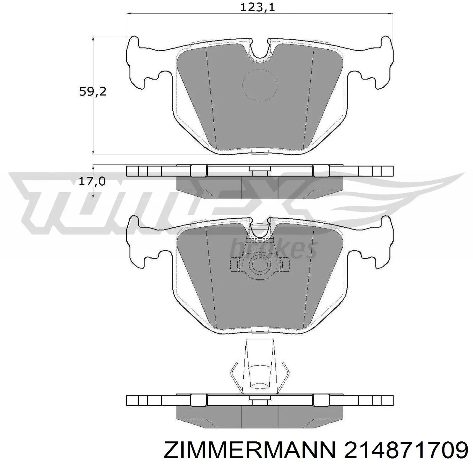 Задние дисковые колодки Zimmermann 214871709