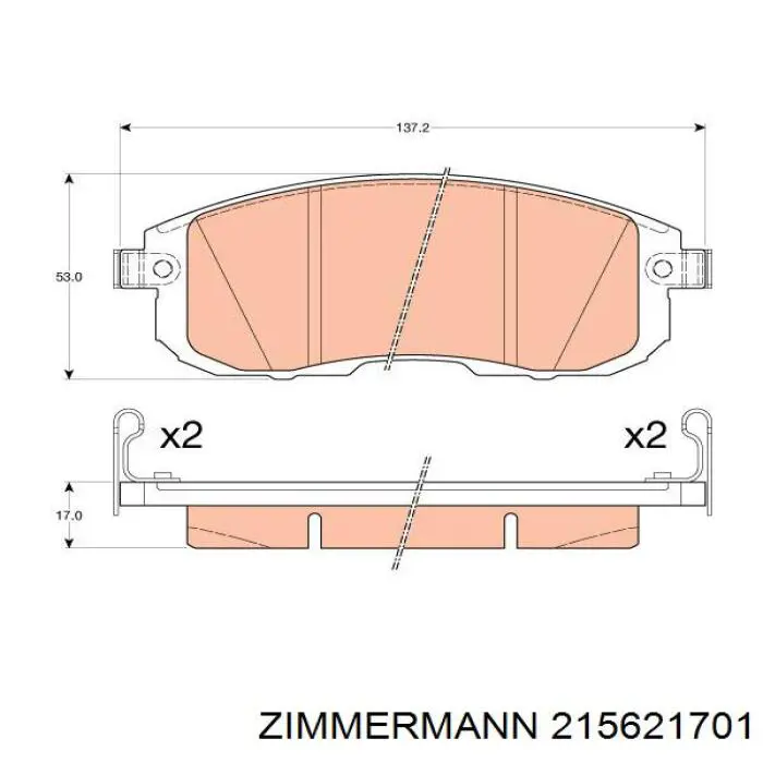 Колодки Zimmermann 215621701 цена, от 43.91 USD