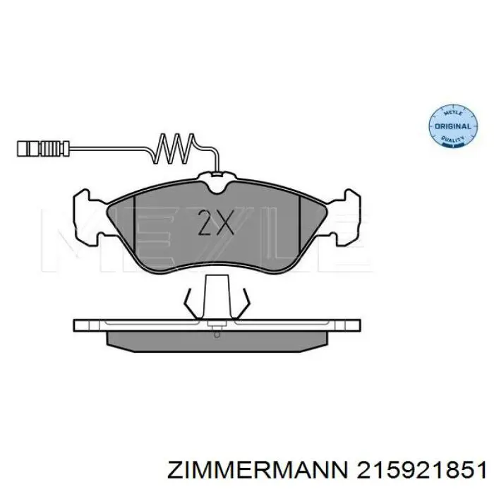Купить 215921851 Zimmermann Колодки тормозные задние, дисковые