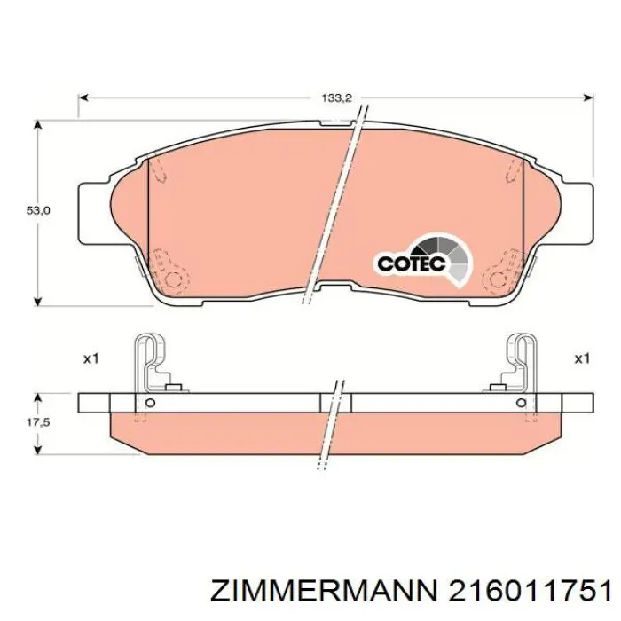 Купить 216011751 Zimmermann Колодки тормозные