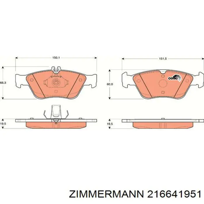 Тормозные колодки Zimmermann 216641951