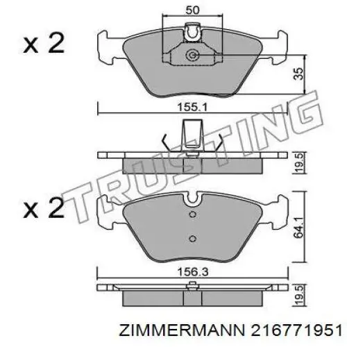 Колодки Zimmermann 216771951 цена, от 37.81 USD