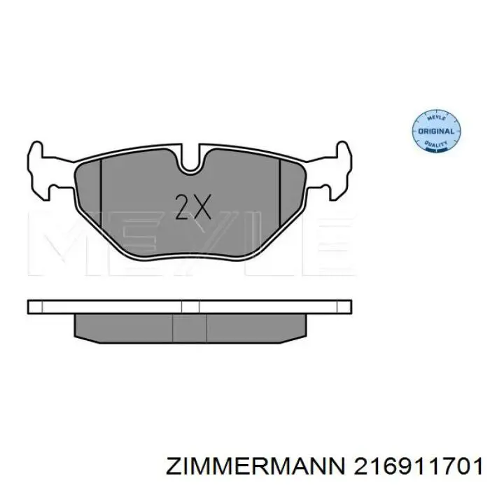 Купить 216911701 Zimmermann Колодки тормозные задние, дисковые