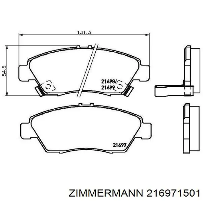 Передние тормозные колодки 216971501 Zimmermann