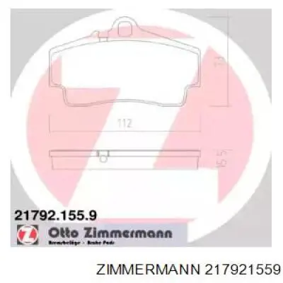 Задние тормозные колодки 217921559 Zimmermann