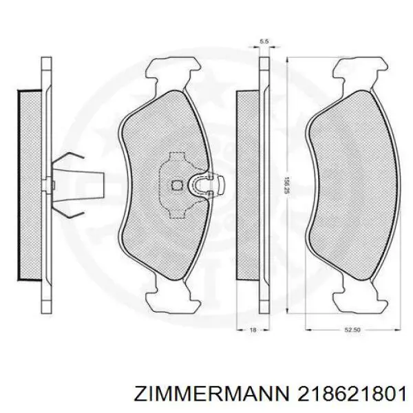 Передние тормозные колодки 218621801 Zimmermann